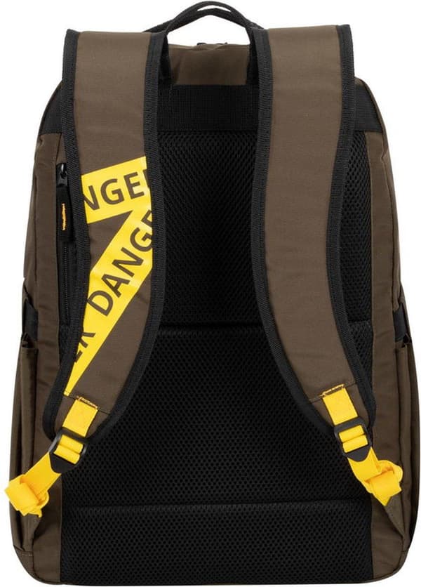 Rivacase Erebus anteckningsboksväska 39,6 cm (15,6") Ryggsäck Khaki, Gul