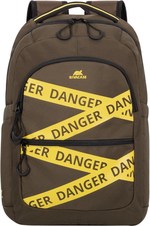 Rivacase Erebus anteckningsboksväska 39,6 cm (15,6") Ryggsäck Khaki, Gul