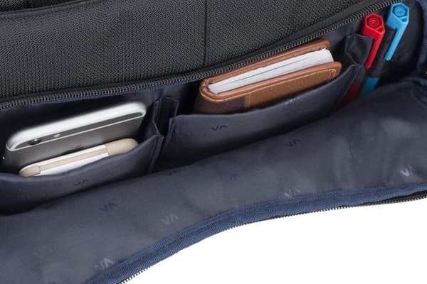 RivaCase - Skuldertaske til bærbar computer - 17 tommer - Ekstra rum til 10,1 tommer tablet - Sort