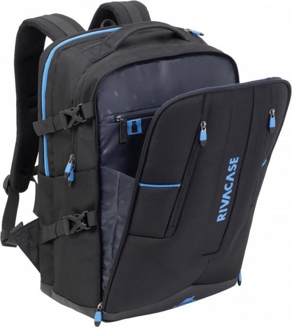 RivaCase 7860 - Laptop Gaming Ryggsäck - 17,3 tum - Extra fack för 10,1 tums surfplatta - Svart