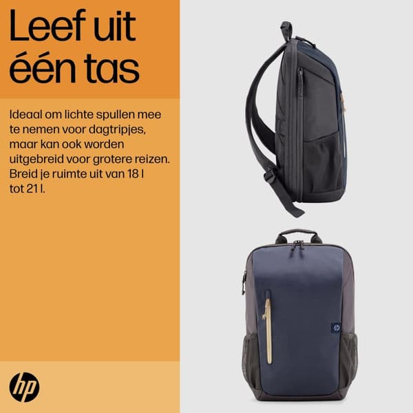 HP Travel 18 liter 15,6 Iron Grey Laptop Ryggsäck Ryggsäck Casual ryggsäck Blå, Grå Polyester