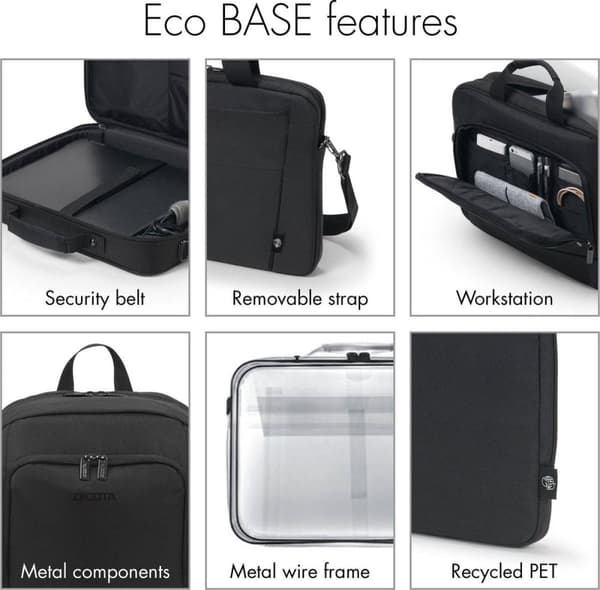 Dicota Eco Slim Case BASE notebookväska 31,8 cm (12,5") Portfölj Svart