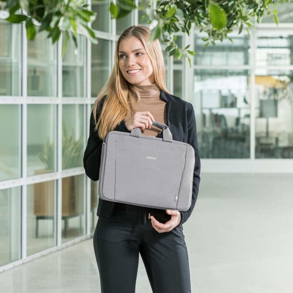 Dicota Eco Slim Case BASE anteckningsboksväska 35,8 cm (14,1") Portfölj Grå