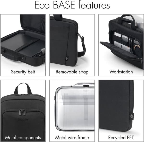 Dicota Eco Top Traveler laptopväska, för bärbara datorer upp till 14,1 tum, svart
