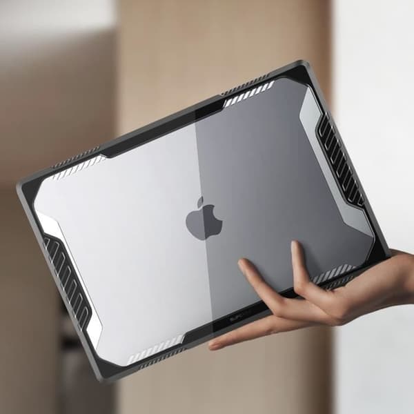 Heltäckande skal för MacBook Air 13.6 2022 - SUPCASE - Stötsäker luftventil - Transparent Svart