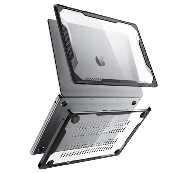 Heltäckande skal för MacBook Air 13.6 2022 - SUPCASE - Stötsäker luftventil - Transparent Svart