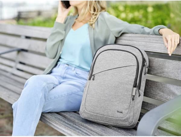 Trust Avana 16" Hållbar bärbar ryggsäck - ECO -Grå