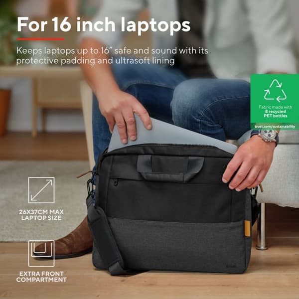 Trust Lisboa 16" - Laptopväskor - ECO - Svart