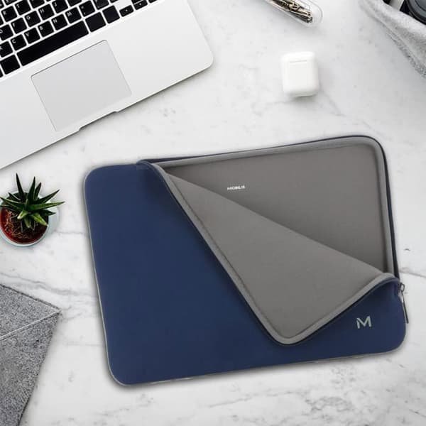Laptopfodral 12.5-14" i Neopren - Ultra-mjuk - Optimal skydd - Mörkblå och Grå - MOBILIS
