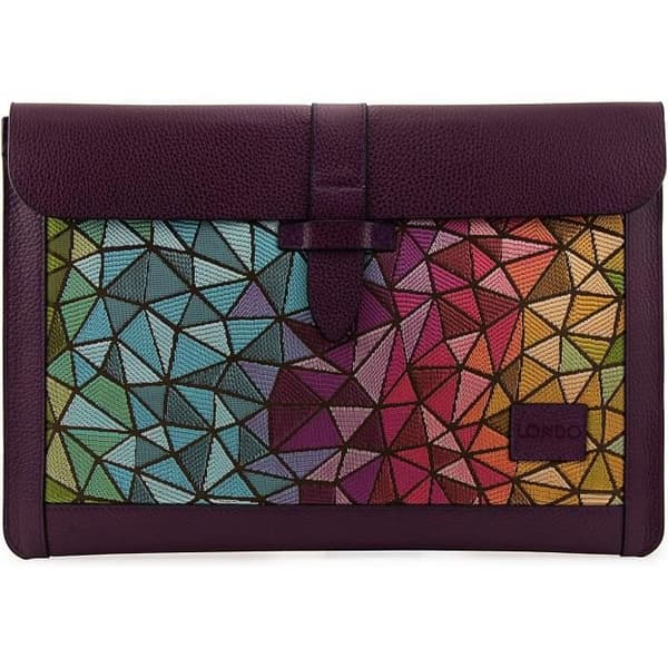 Pochette/Housse - LONDO - Äkta Läder - Kompatibel med MacBook Pro/Air - 13,3 Tum - Lila