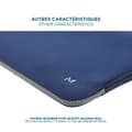 Miniatyrbild 3 av 4: Laptopfodral 12.5-14" i Neopren - Ultra-mjuk - Optimal skydd - Mörkblå och Grå - MOBILIS