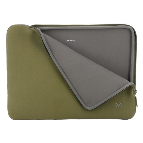 Skyddshus i Neopren för Bärbar Dator 12.5-14 tum - Kompatibel med MacBook Air/Pro - Olivgrön och Grå - MOBILIS