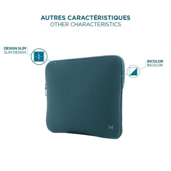 Fodral för 12,5''-14'' Memory Computer, 13'' MacBook Air Sleeve, Preussian Blue and Grey, MOBILIS