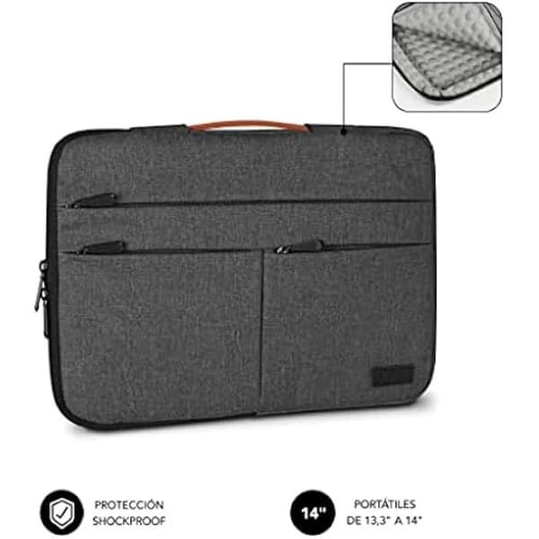 SUBBLIM Air Padding 360 sleeve för 13,3-14" laptop - Mörkgrå