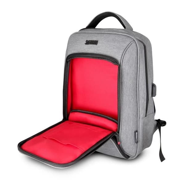 Ryggsäck för bärbar dator - URBAN FACTORY - MCE15UF - 15,6'' - USB-port - Grå melerat