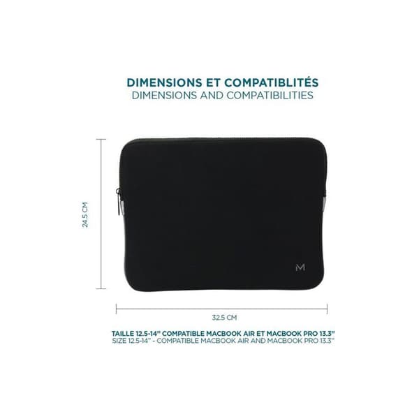 Mobilis Sleeve memory foam laptopväska 12,5-14'' Svart