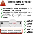Miniatyrbild 2 av 5: Skyddskydd för Macbook Pro 14 (14,2) Pro 16 (16,2) Air 13 (13,6) - Transparent silikon tangentbord AZERTY EU-layout Phonillico