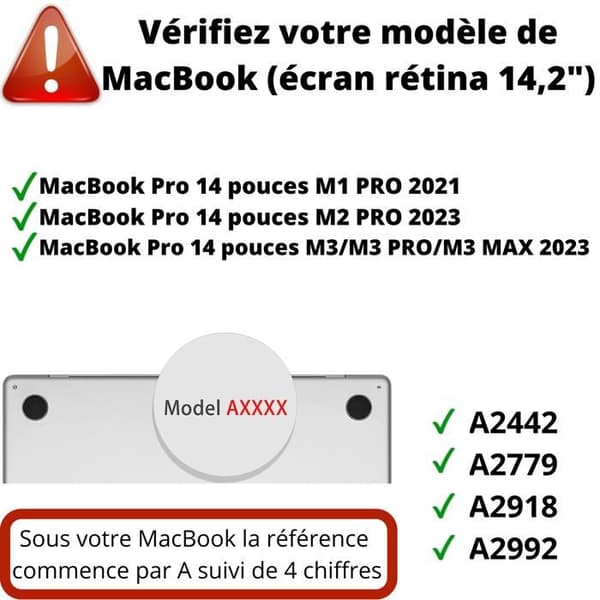 Coque 360 - Phonillico - MacBook Pro 14 - Transparent - Hård Skydd - Kompatibel M1 M2 M3