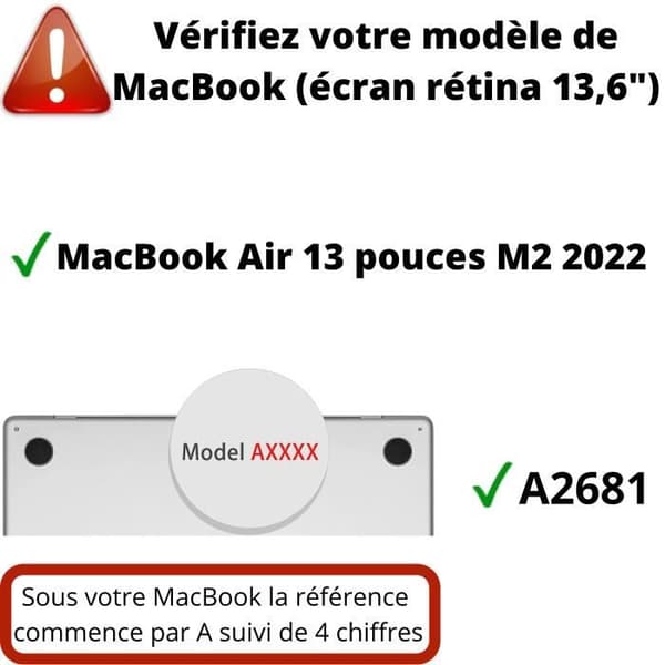 Coque för MacBook Air 13 (13,6) - Skydd 360 Hårdfodral Transparent Phonillico®