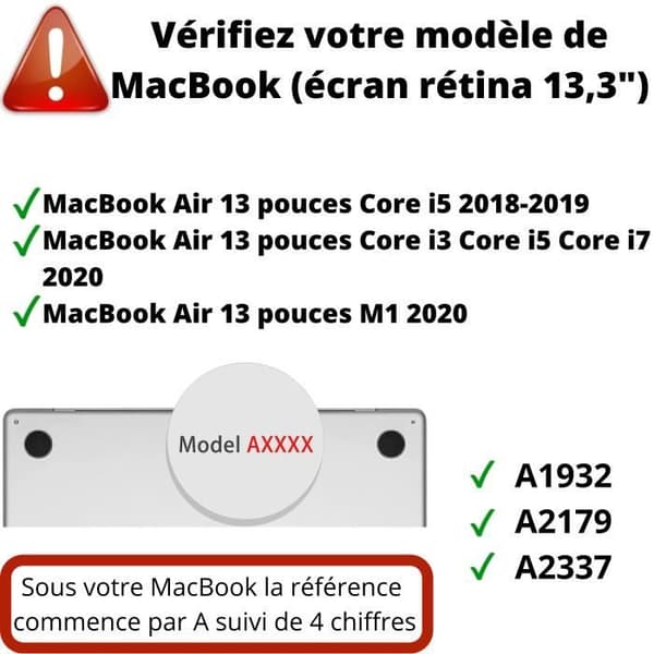 Fodral för MacBook Air 13 (13.3) - 360-graders skydd, genomskinligt hårt fodral Phonillico®