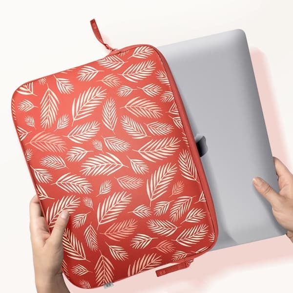 Pochette för MacBook Pro 14 Tropiskt Mönster ²Life MW Röd
