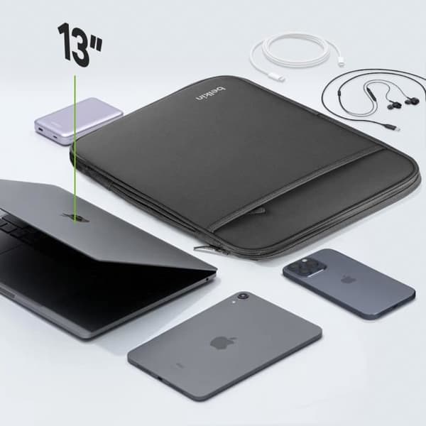 Sac väska för bärbar dator 13 tum två zip-fickor Belkin svart