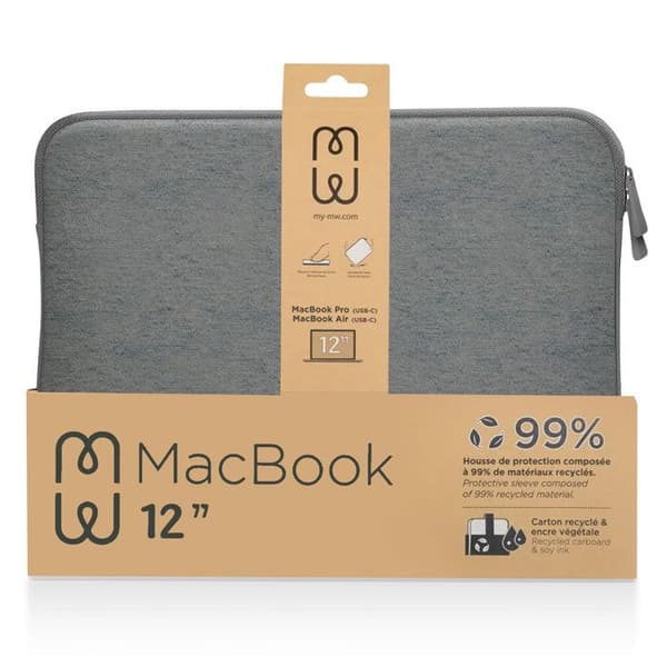 Pochette för MacBook 12 Minnesskum Ultra tunn Basics MW Grå