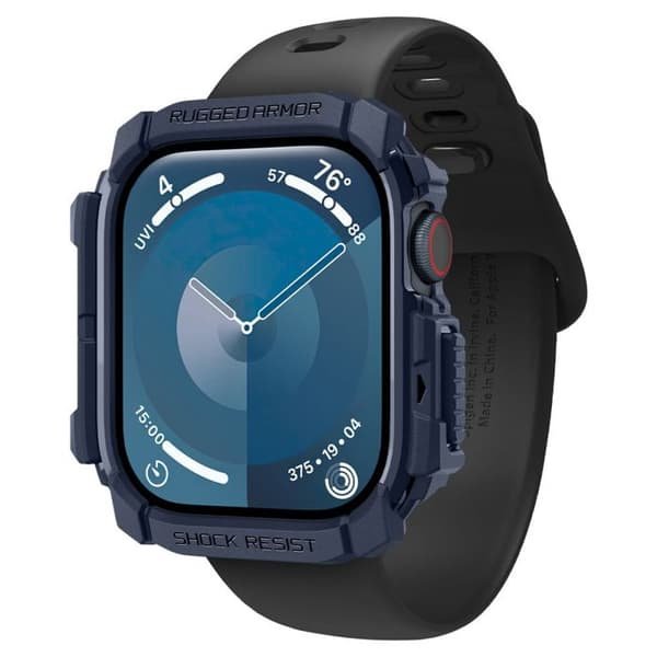 Fodral till Apple Watch 10 46mm - Spigen Rugged Armor - Marinblå