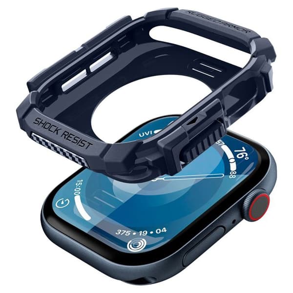 Fodral till Apple Watch 10 46mm - Spigen Rugged Armor - Marinblå