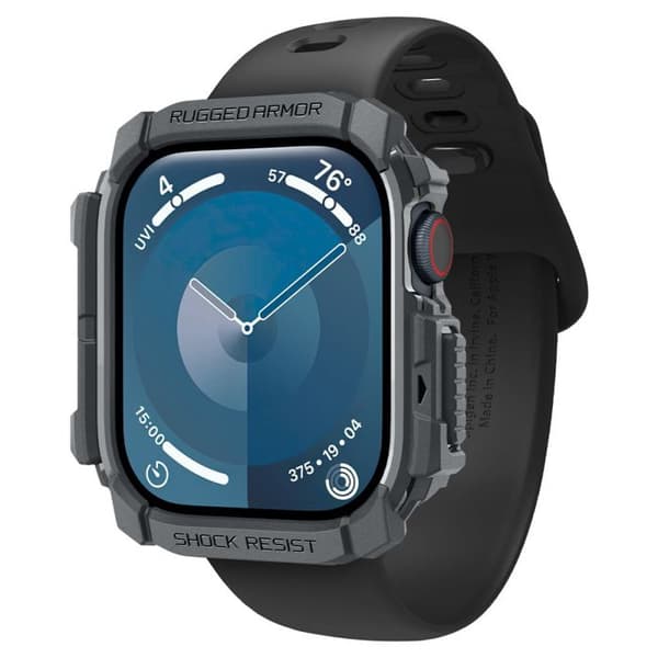 Coque för Apple Watch 10 46mm - Spigen Rugged Armor - Mörkgrå