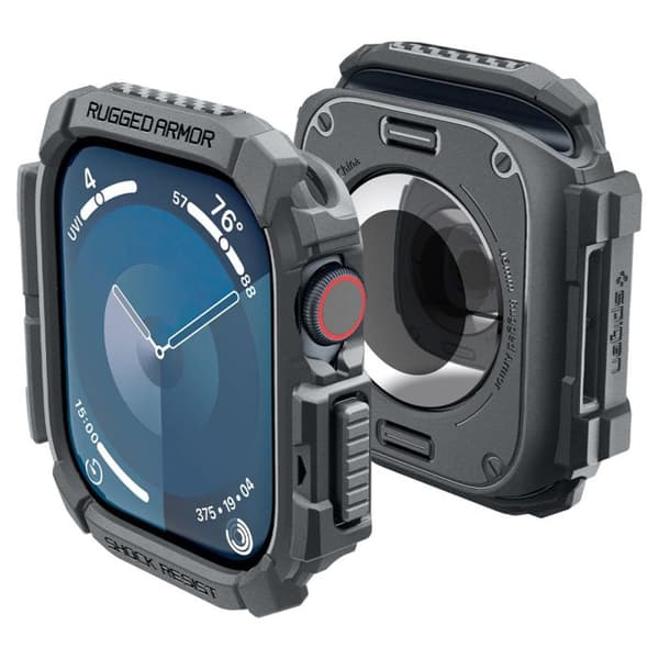 Coque för Apple Watch 10 46mm - Spigen Rugged Armor - Mörkgrå