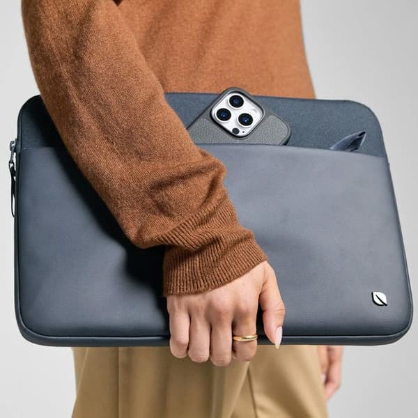 Hus till MacBook Pro 14'' Polyester Med Dragkedja Mjuk Touch Insida Incase Mörkblå
