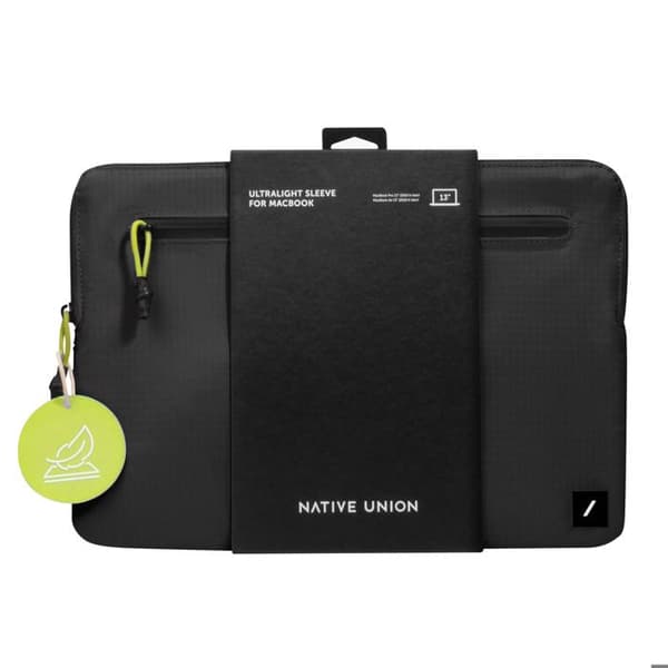 Hållare med dragkedja för MacBook Pro 13'' / Air 13'' Vattentät Återvunnen NATIVE UNION Svart