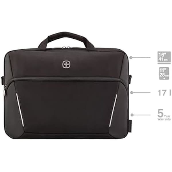Laptopväska - WENGER - XE Compact Brief 16 - Svart - Röd - 15,6 tum