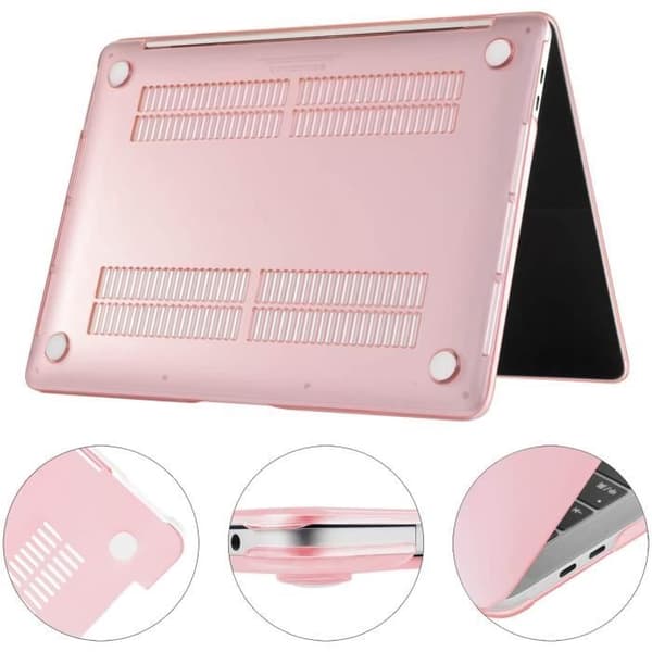 TECOOL MacBook Pro 13 tum 2020 2019 2018 2017 2016 Fodral (Modell: A2289-A2251-A2159-A1706-A1708-A1989) - Rosa kristall