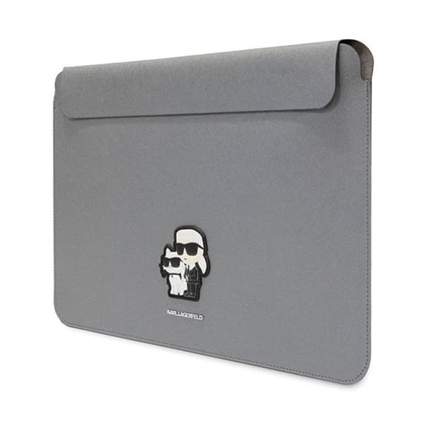 Karl lagerfeld Sleeve KLCS14SAKCPMG 14'' silver Saffiano Karl-Choupette