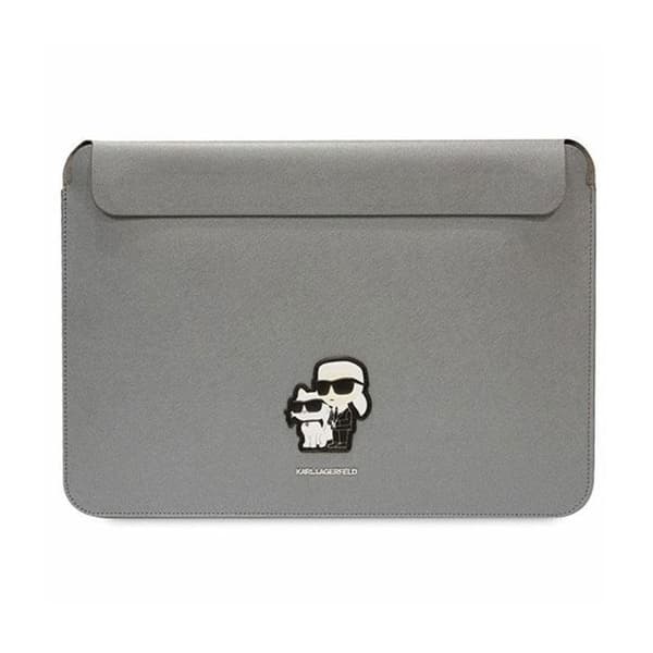 Karl lagerfeld Sleeve KLCS14SAKCPMG 14'' silver Saffiano Karl-Choupette