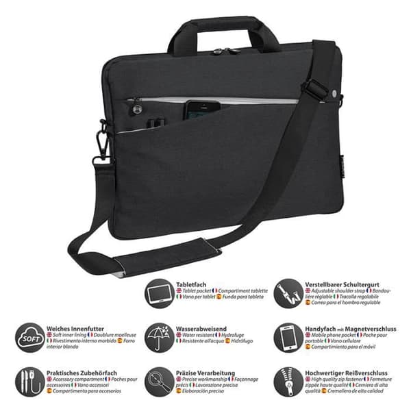 Laptopfodral - PEDEA - Mode - 17,3 tum - Axelrem - Svart