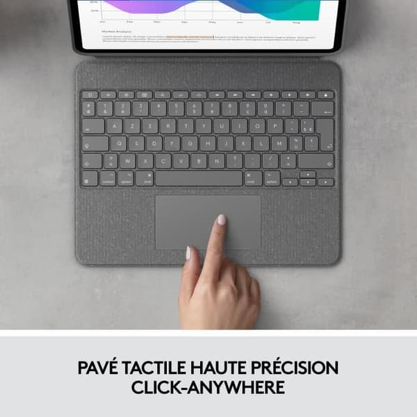 Tangentbord och fodral - Tablet - Logitech - COMBO TOUCH IPAD AIR PRO 12.9 - APPLE