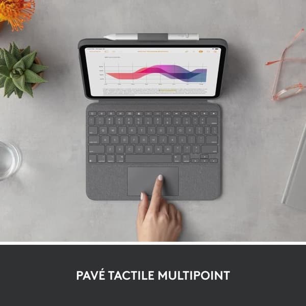 Logitech Combo Touch Keyboard -fodral för avtagbar 10: e generationens iPad