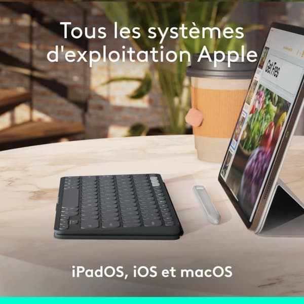 Logitech KEYS-TO-GO 2 TRÅDLÖS pekdatortangentbord FÖR IPAD GRAPHITE