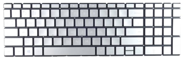 Tastatur til HP 15-DA 15-DB 15-DW bærbar sølv LED QWERTY US