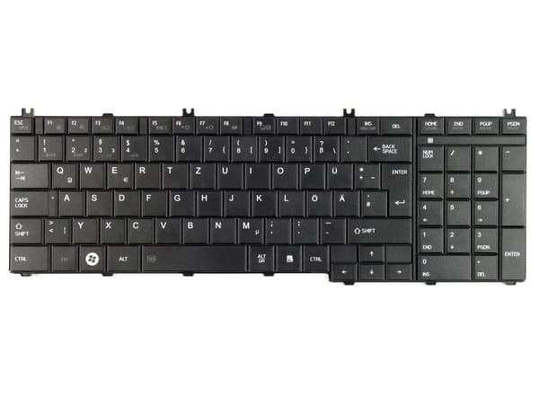 Tradebit - Tastatur for Toshiba Satellite | Tysk DE QWERTZ | Fuld kompatibilitet | Materialer af høj kvalitet | Modeller: C650 C660 L670