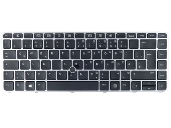 Tangentbord DE QWERTZ för HP EliteBook, LED, hög kvalitet, modeller: 840/848/745 G3 G4