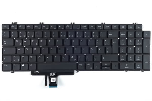 Tradebit - Tastatur für DELL | Tysk DE QWERTZ | Fuld kompatibilitet | Materialer af høj kvalitet | Modeller: Latitude 5520 5521 Precision 3560 3561