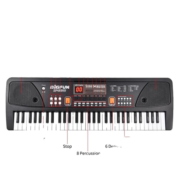 Elektriskt piano, 61 tangenter, inkluderar mikrofon,svart