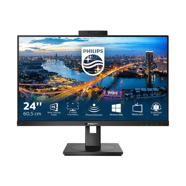 Philips 242B1H-skärm - 23,8 tum - 1920x1080 - 75 Hz - FreeSync - Inbyggd webbkamera Svart