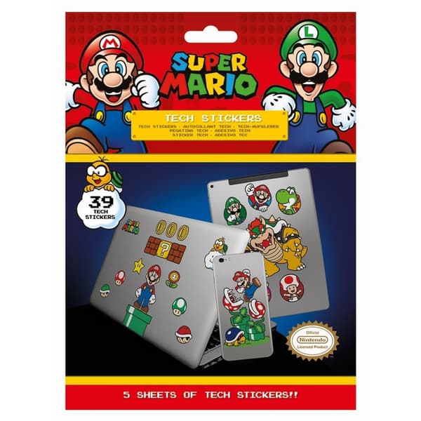 Super Mario Mushroom Kingdom Stickers (Pack of 39) Multicoloured One Size