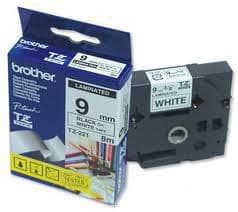 Brother P-Touch tape sort på hvid, TZ221