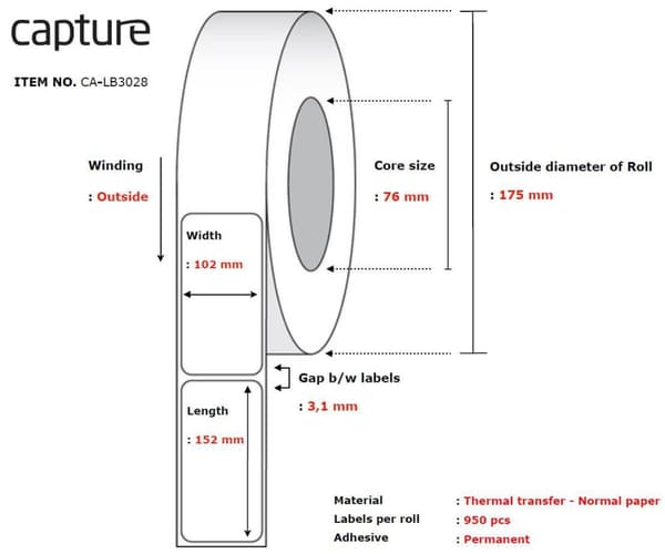 Tallennustarra 102x152, Core 76, CA-LB3028